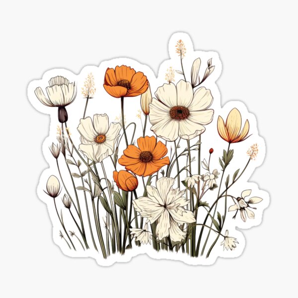 Item preview, Floral Boho Stickers, Wildflower Boho Stickers designed and sold by LizzyGraphics.