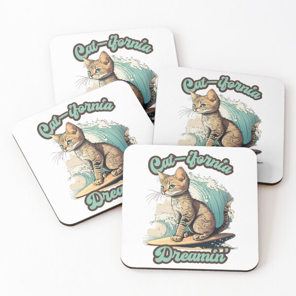 Item preview, Cat surfing beach t shirt for cat lovers cat surfing pun designed and sold by JoeyGraceCatCo.