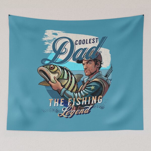 Item preview, Coolest Dad | Fishing daddy legend | Vintage Style designed and sold by Tee-Craftify.