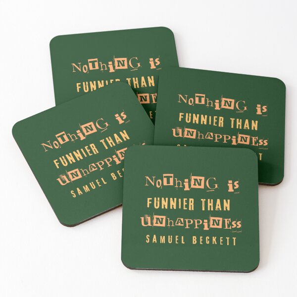 Item preview, Samuel Beckett portrait and quote: Nothing is funnier than unhappiness. designed and sold by artbleed.
