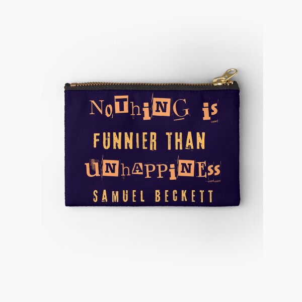 Item preview, Samuel Beckett portrait and quote: Nothing is funnier than unhappiness. designed and sold by artbleed.
