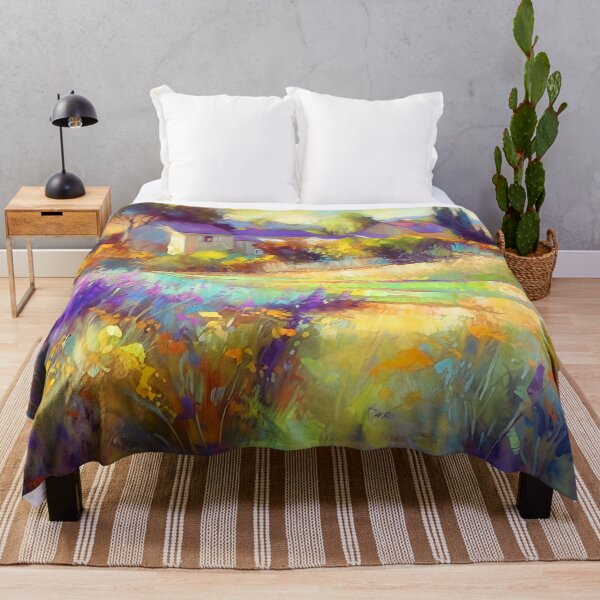 Item preview, Lavender fields in French countryside landscape 3 designed and sold by Red Witch Art.