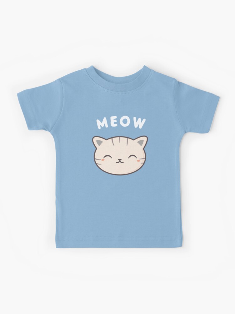Cute Meow T Shirt Happy Kawaii Cute Meow Cat Kids T-Shirt