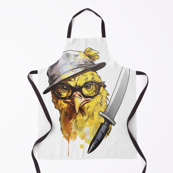 Item preview, Comic chicken chick with a knife. Meme chicken designed and sold by Anastasiia Yurevych.