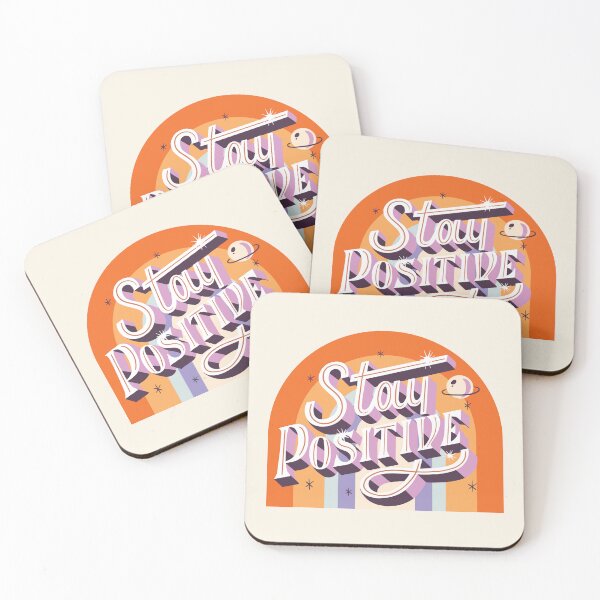 Item preview, stay positive retro motivational rainbow designed and sold by PngParty.