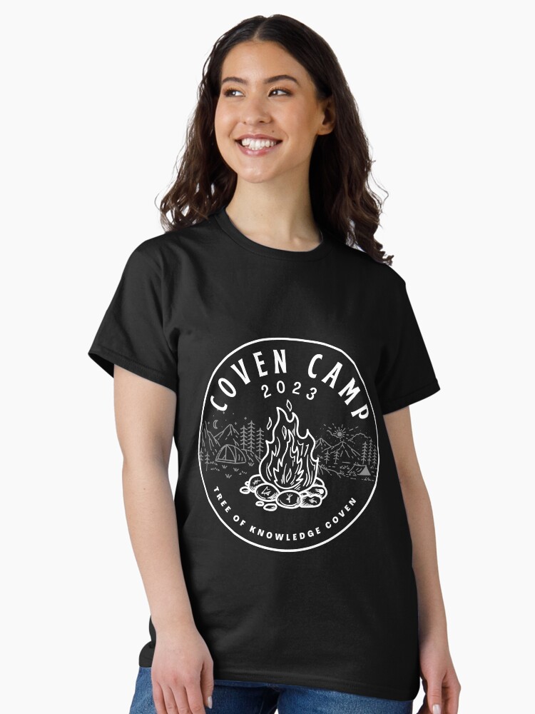 Thumbnail 1 of 7, Classic T-Shirt, Coven Camp 2023 Logo (white print) designed and sold by treeofknowledge.