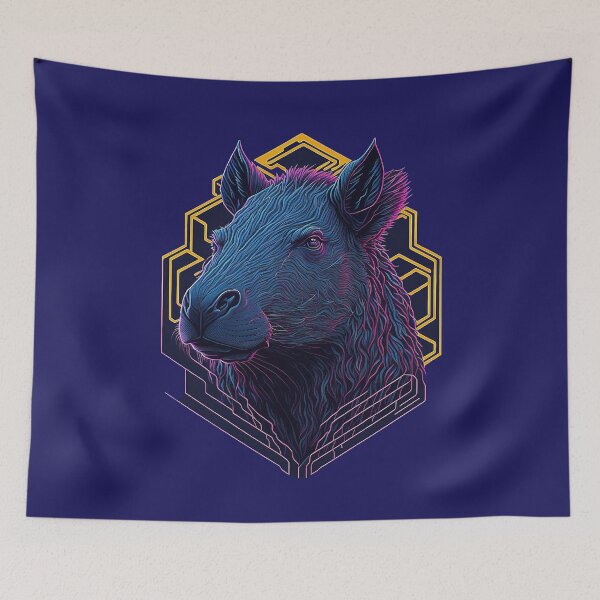 Item preview, Dreamlike Capybara: Gentle color gradient in blue and purple designed and sold by Minpadesign.