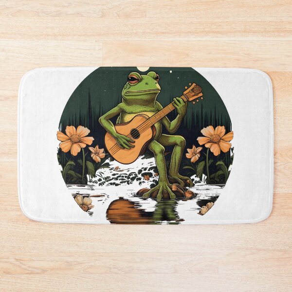 Item preview, Cottagecore Aesthetic Frog Playing Banjo on Mushroom Cute designed and sold by anass002.