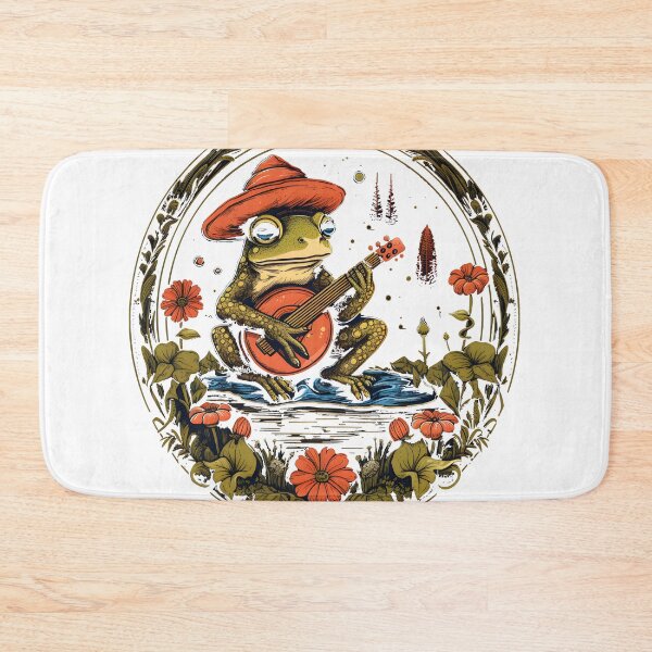 Item preview, Cottagecore Aesthetic Frog Playing Banjo on Mushroom Cute designed and sold by anass002.
