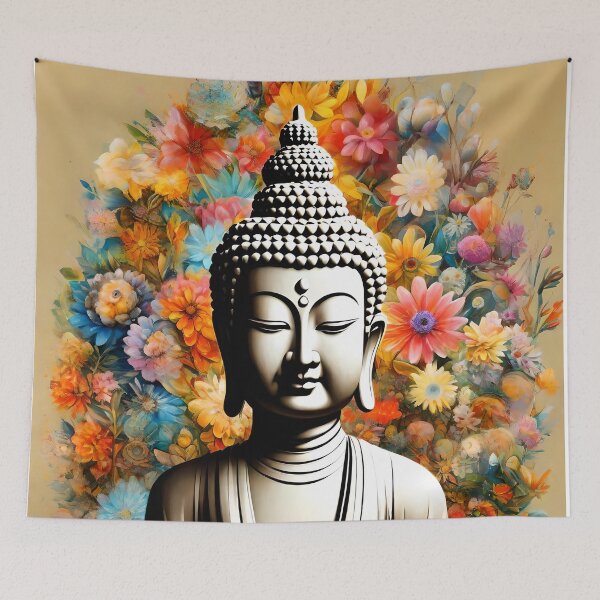 Item preview, Budha and Flowers designed and sold by TebyArt.