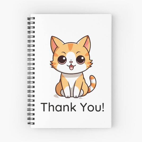 Item preview, Thanks! Cute Meow Cartoon Cat! Meow-velous Feline Fun! Kawaii Kat Thank You designed and sold by Fiona-Lynn Designs.