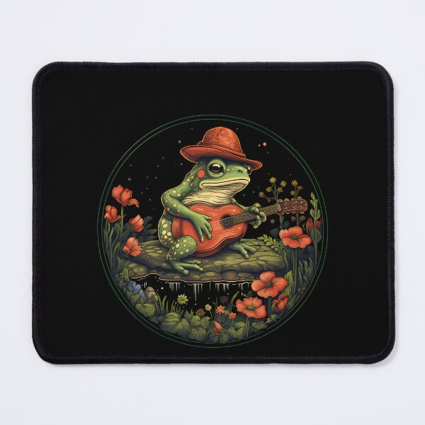 Item preview, Cottagecore Aesthetic Frog Playing Banjo on Mushroom Cute designed and sold by anass002.