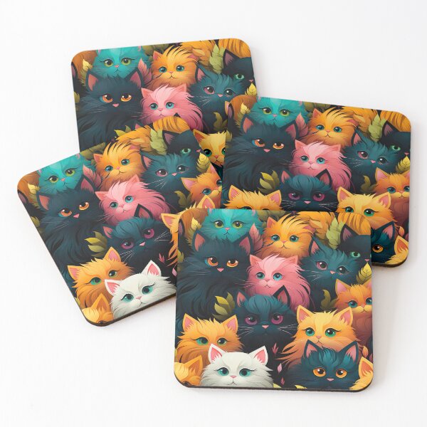 Item preview, Kaleidoscope of Felines - Colourful Cats Illustration designed and sold by vadimcarazan.