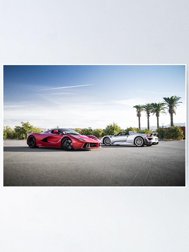 Alternate view of 918 and LaFerrari Poster