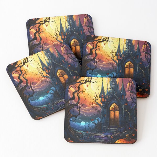 Item preview, Castle Church Creepy Spooky Halloween Sunset Pumpkin designed and sold by NearlyNow.
