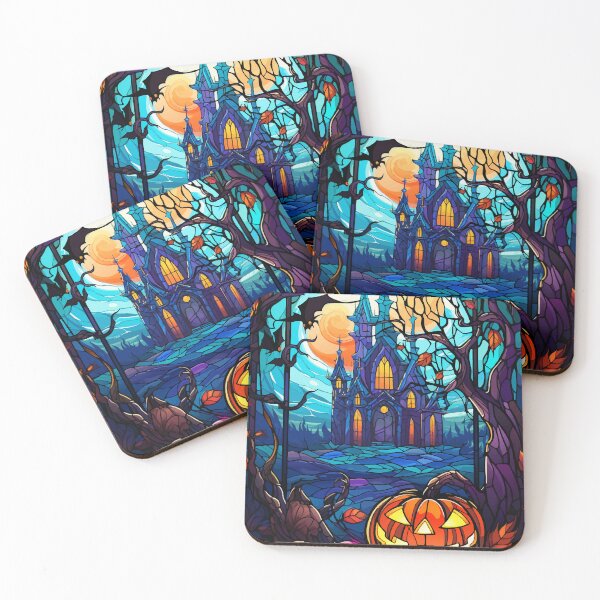 Item preview, Haunted Castle Church Pumpkin Stained Glass Creepy Spooky Halloween designed and sold by NearlyNow.