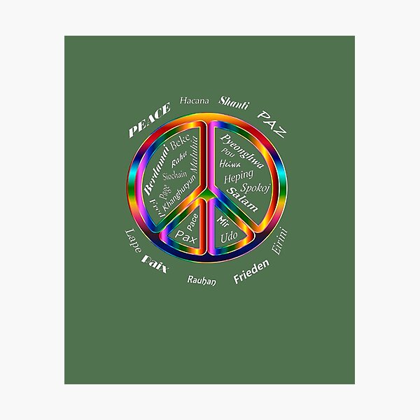 Peace in the world, in 27 languages. Photographic Print