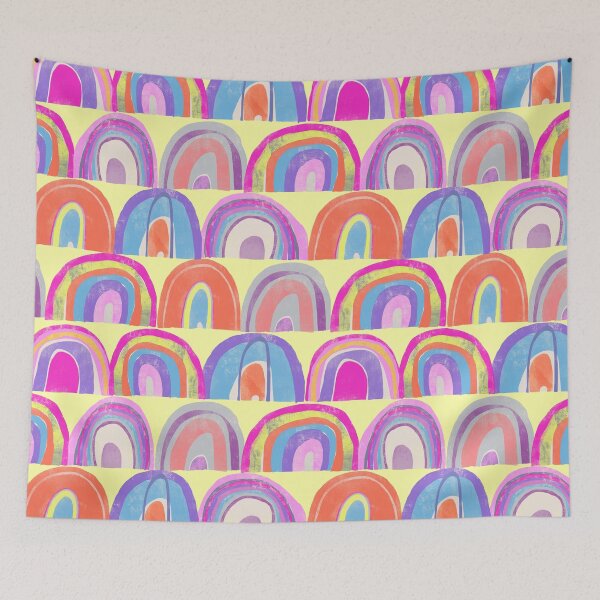 Item preview, Rainbow Collage on Yellow designed and sold by Christine Philbrick.