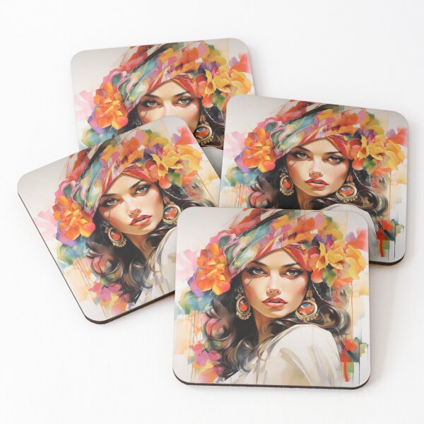 Item preview, Burst of Colors: Portrait of a Multicolored Woman designed and sold by Neuronexia.