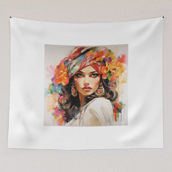 Item preview, Burst of Colors: Portrait of a Multicolored Woman designed and sold by Neuronexia.