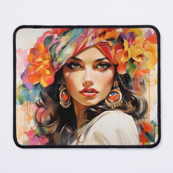 Item preview, Burst of Colors: Portrait of a Multicolored Woman designed and sold by Neuronexia.