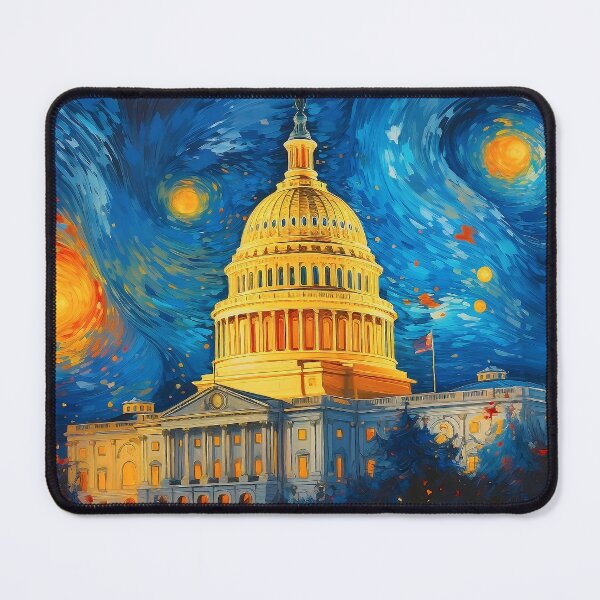 Item preview, United States Capitol in Washington DC Van Gogh Style Painting designed and sold by CoffeeAfterDark.