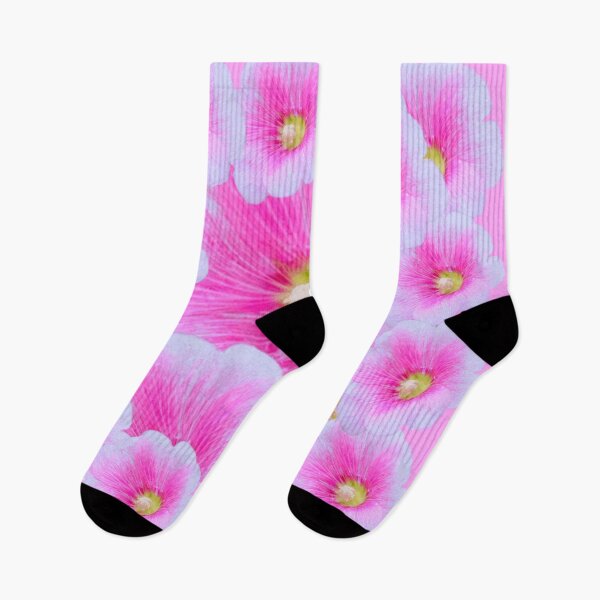 Item preview, ABSTRACT PINK HOLLYHOCK FLOWERS GARDEN ART designed and sold by sharlesart.