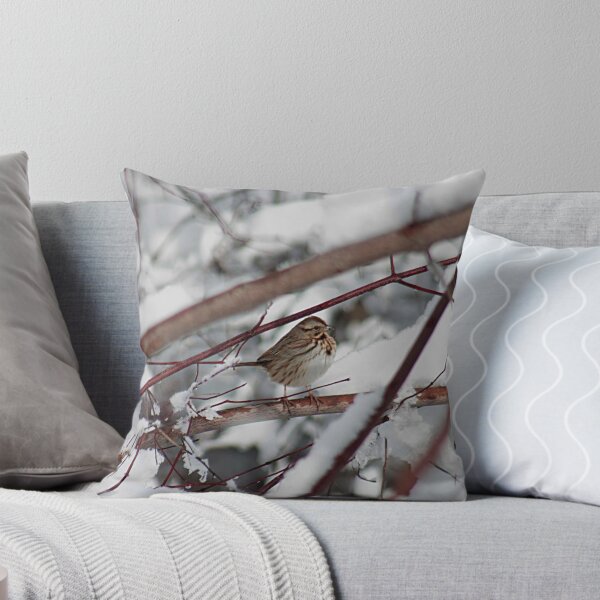 Item preview, Song sparrow in the snowy brush designed and sold by Linda Crockett.