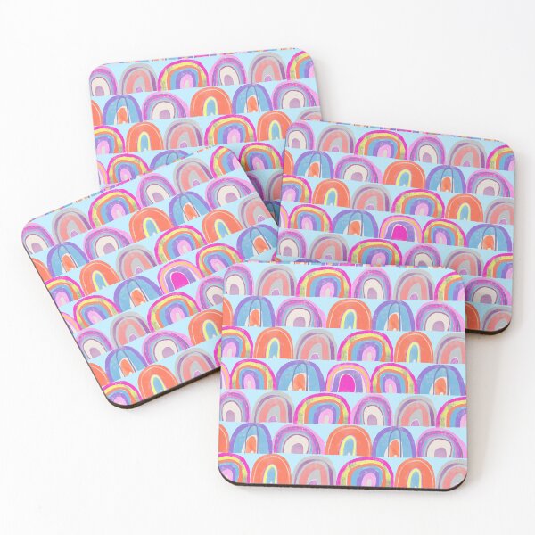 Item preview, Rainbow Collage on Blue designed and sold by Christine Philbrick.