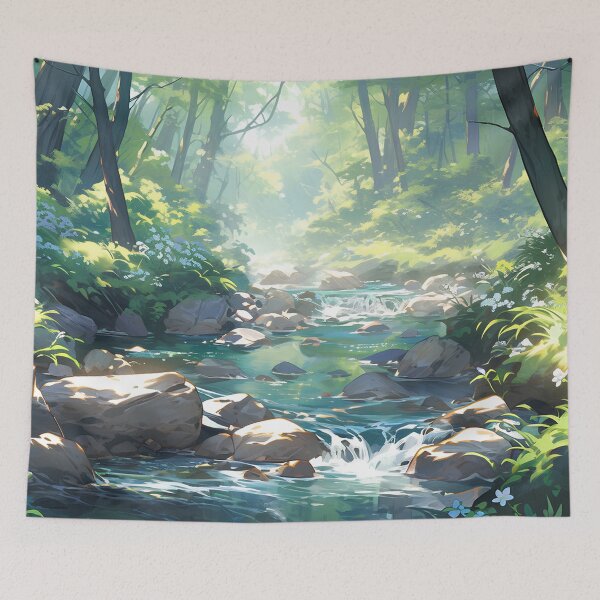 Item preview, Ethereal Dawn: A Breathtaking Hyper-Realistic Green Forest Landscape designed and sold by Wylveragon.