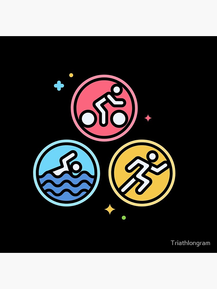 Triathlon Triumph Trio Collection: Swim, Bike, Run Logo Swag Art Board Print