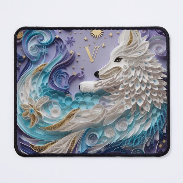 Item preview, Illustration of a wolf in the form of a dragon on a purple background designed and sold by aiphotosart.