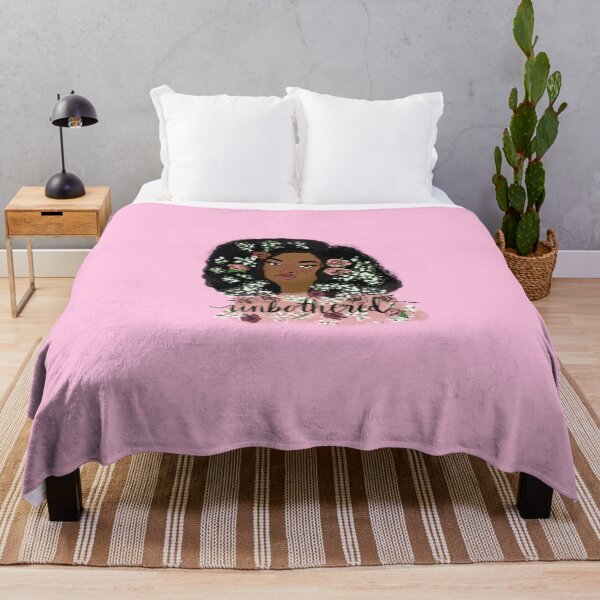 Item preview, Unbothered Black Girl Pink Flowers designed and sold by mariahmoniquedesign.