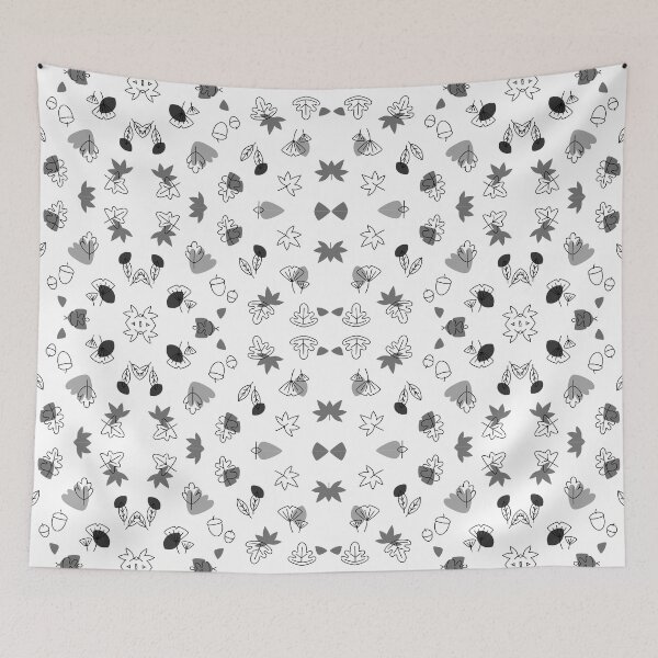 Item preview, Summer Colors Patterned Leaves black and white designed and sold by WilliamsGFX.