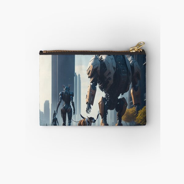 Item preview, Robot walking with dog in futuristic city designed and sold by Wael94.