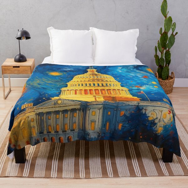 Item preview, United States Capitol in Washington DC Van Gogh Style Painting designed and sold by CoffeeAfterDark.
