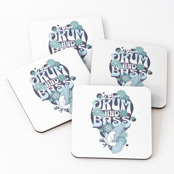 Item preview, DRUM AND BASS  - I Love Retro Bird (ice blue/eggplant)  designed and sold by Discothreadz.