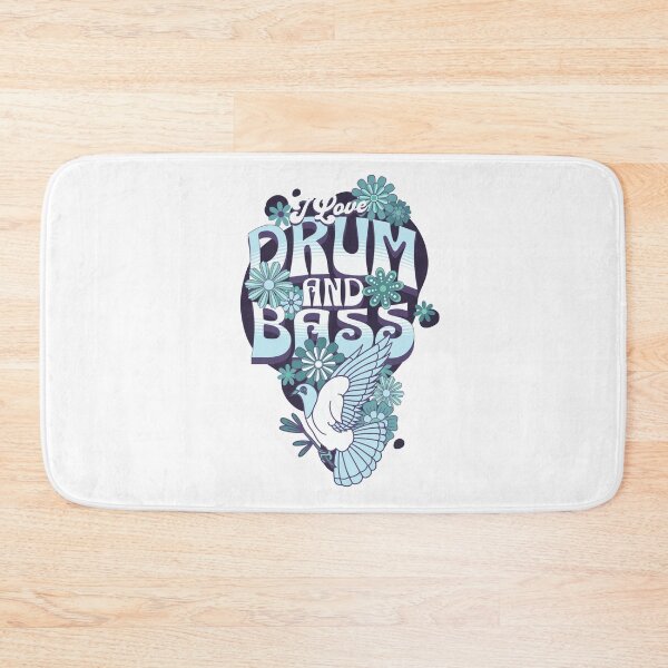Item preview, DRUM AND BASS  - I Love Retro Bird (ice blue/eggplant)  designed and sold by Discothreadz.