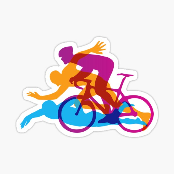 Triathlon Power Trio: Swim, Bike, Run - Emblematic Collection Sticker