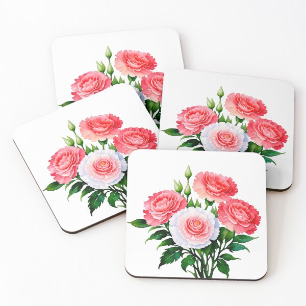Item preview, Watercolor painting of carnation designed and sold by Harmonysens.