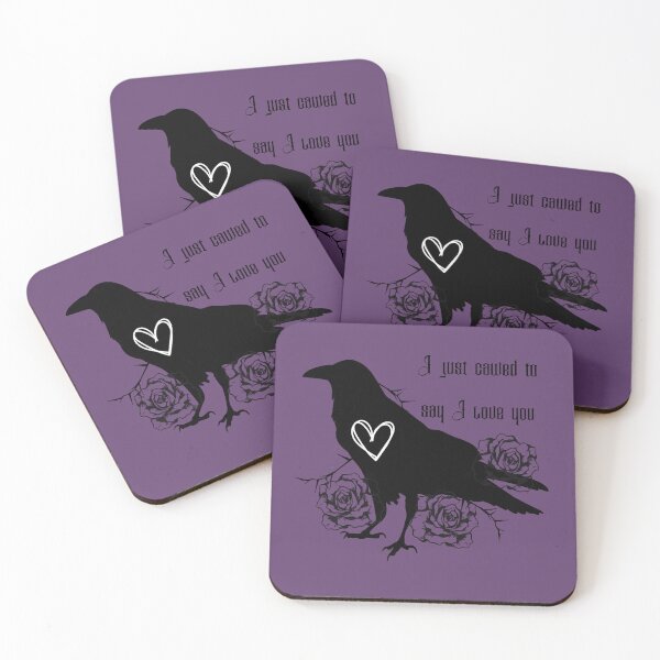 Item preview, Raven and Roses I just Cawed to say I love you Version with Purple Background designed and sold by Ashley Gagnon.