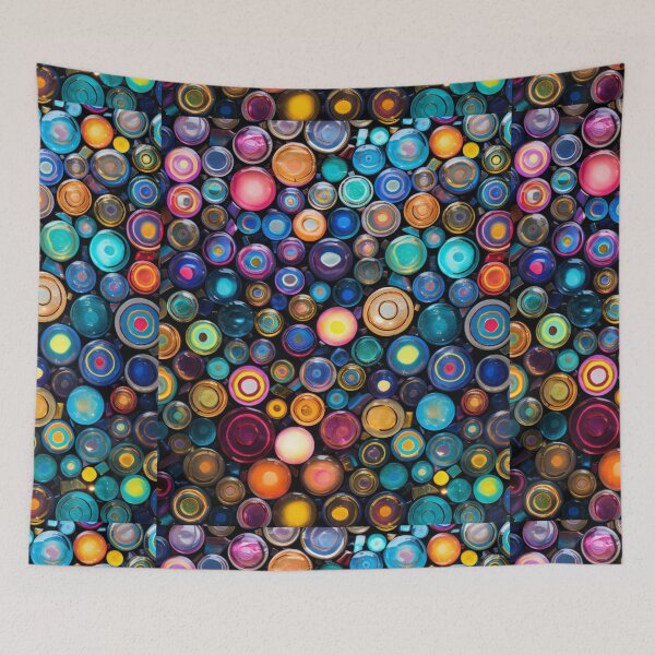Item preview, Glass Mosaic: Kaleidoscope of Colorful Circles designed and sold by MyMerryMary.