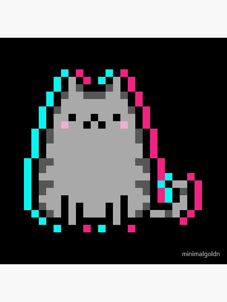 Pixel art cute kitten domestic pet 8 bit glitch Vector Image