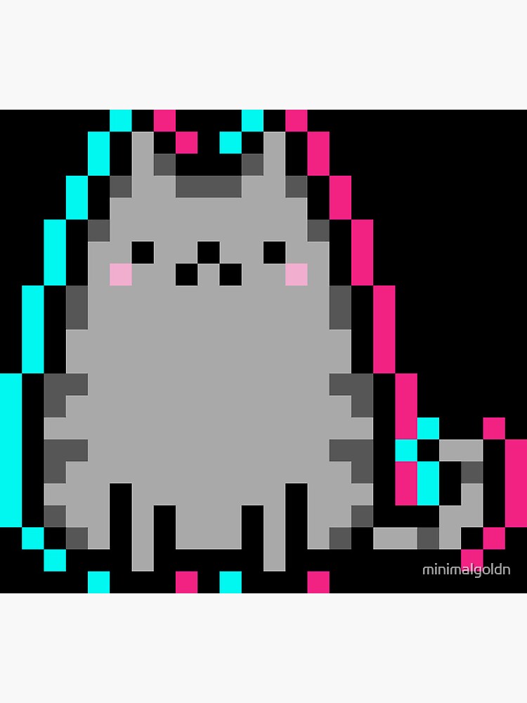 Pixel art cute kitten domestic pet 8 bit glitch Vector Image