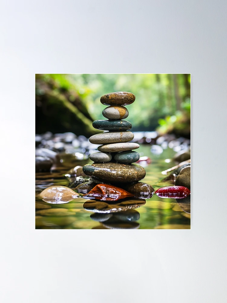 Zen Stacked Rocks Poster for Sale by FineArtsPro