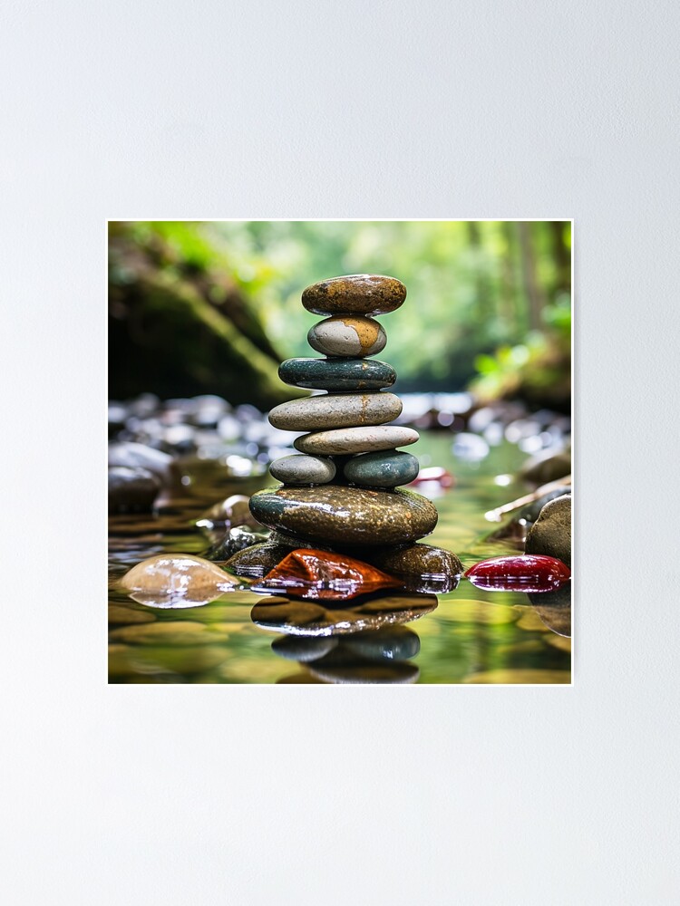 Zen Stacked Rocks | Poster