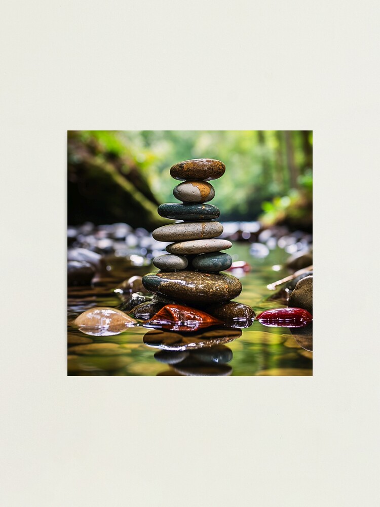 Zen Stacked Rocks Poster for Sale by FineArtsPro