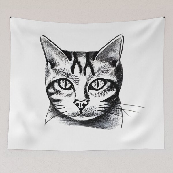 Item preview, Cat sketch - digital art designed and sold by Vik-Ink.