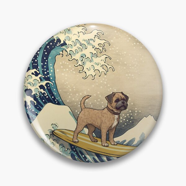 Item preview, Border Terrier Kanagawa Japanese Surfing Wave designed and sold by rafaeltto.
