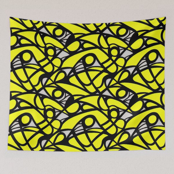 Item preview, Radiant Energies: Abstract Yellow with Blacklines Pattern designed and sold by cece4410.